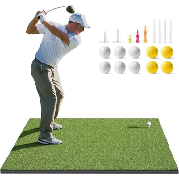 Golf Mat, 5x4ft & 5x5ft Golf Hitting Mats Practice with 10 Golf Balls, 9 Golf - Picture 7 of 7